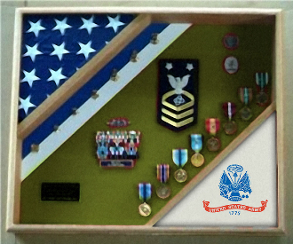 2 Flags Army case, Army Flag Display case