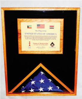 Large Military Memorial Flag, Medal Display Case