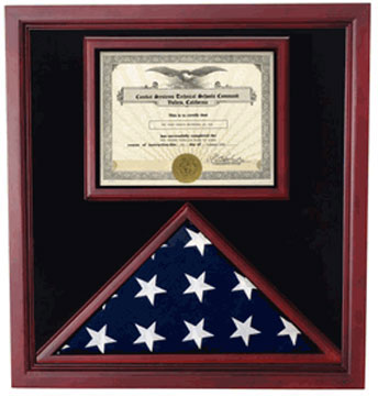 Flag and certificate Combination Box - Flag / Certificate Display