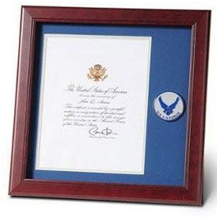 Air Force Medallion Presidential Memorial Certificate Frame