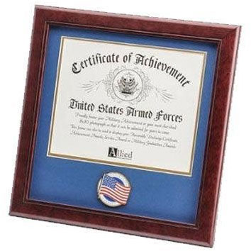8 by 10 American Flag Medallion Certificate Frame