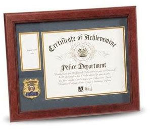 Police Department Medallion Certificate and Medal Frame