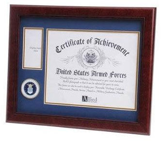 U.S. Air Force Medallion Certificate and Medal Frame