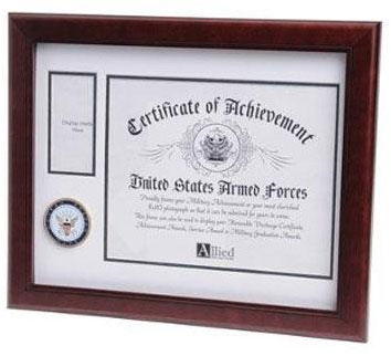 U.S. Navy Medallion Certificate and Medal Frame